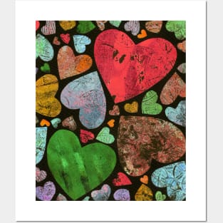 Hearty heart (red on black) Posters and Art